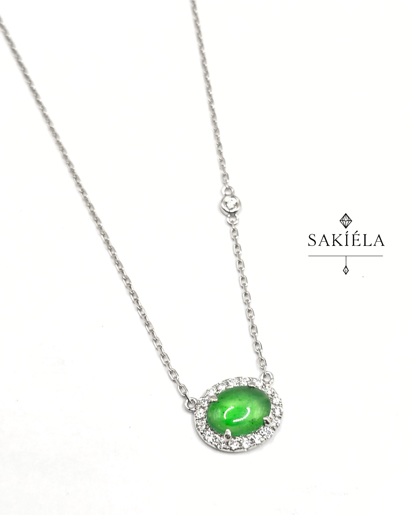 Jade Halo Pendant Necklace