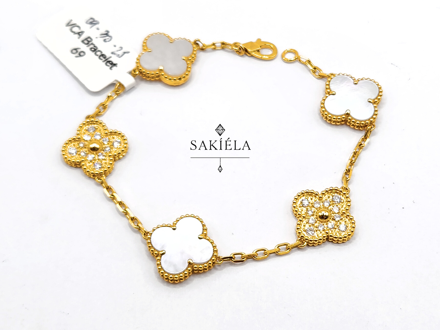 Van Cleef & Arpels' Alhambra 5 Motif Bracelet (Mother-of-Pearl)