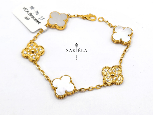 Van Cleef & Arpels' Alhambra 5 Motif Bracelet (Mother-of-Pearl)