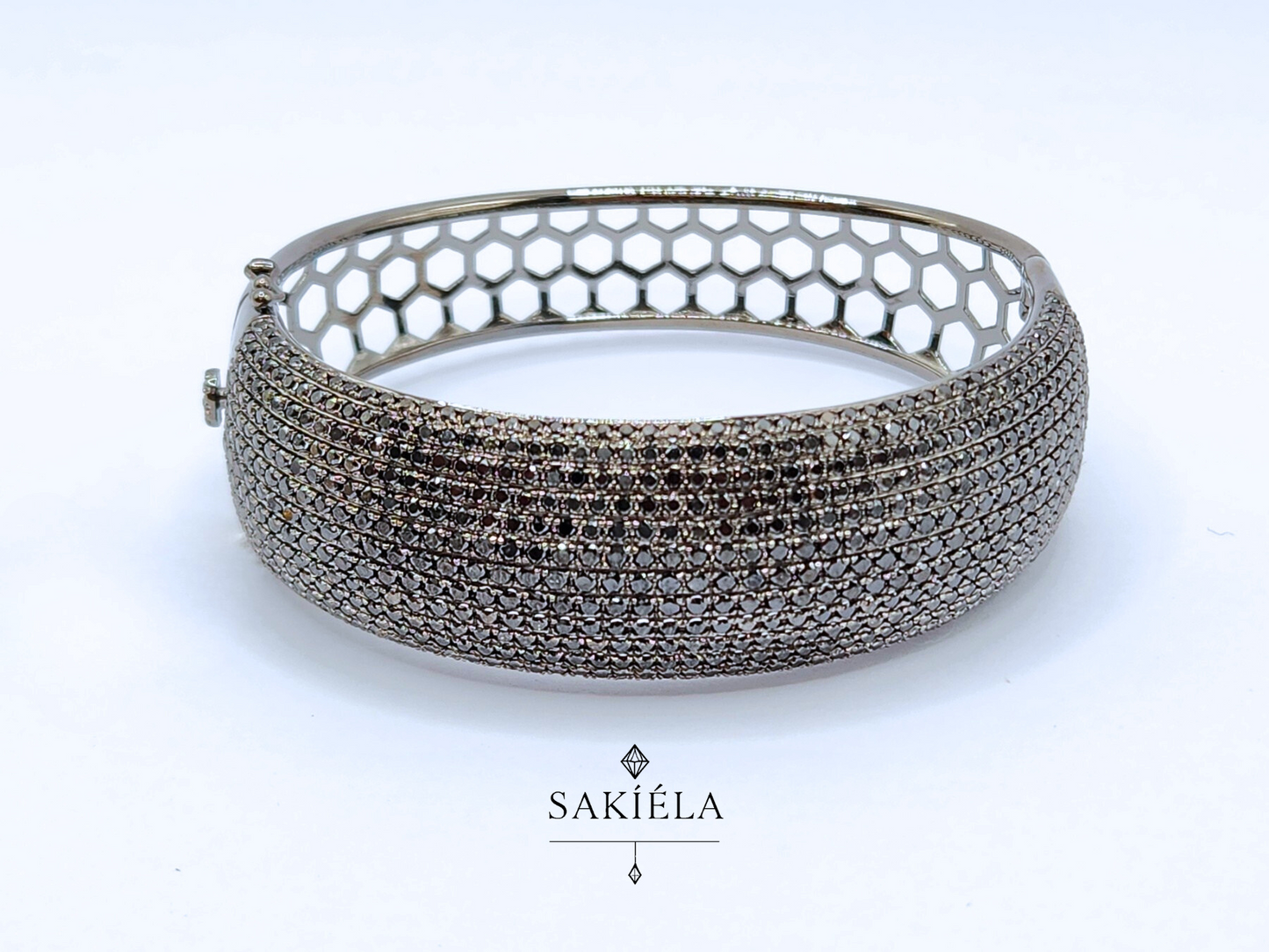 Diamond (Black) White Gold Bangle