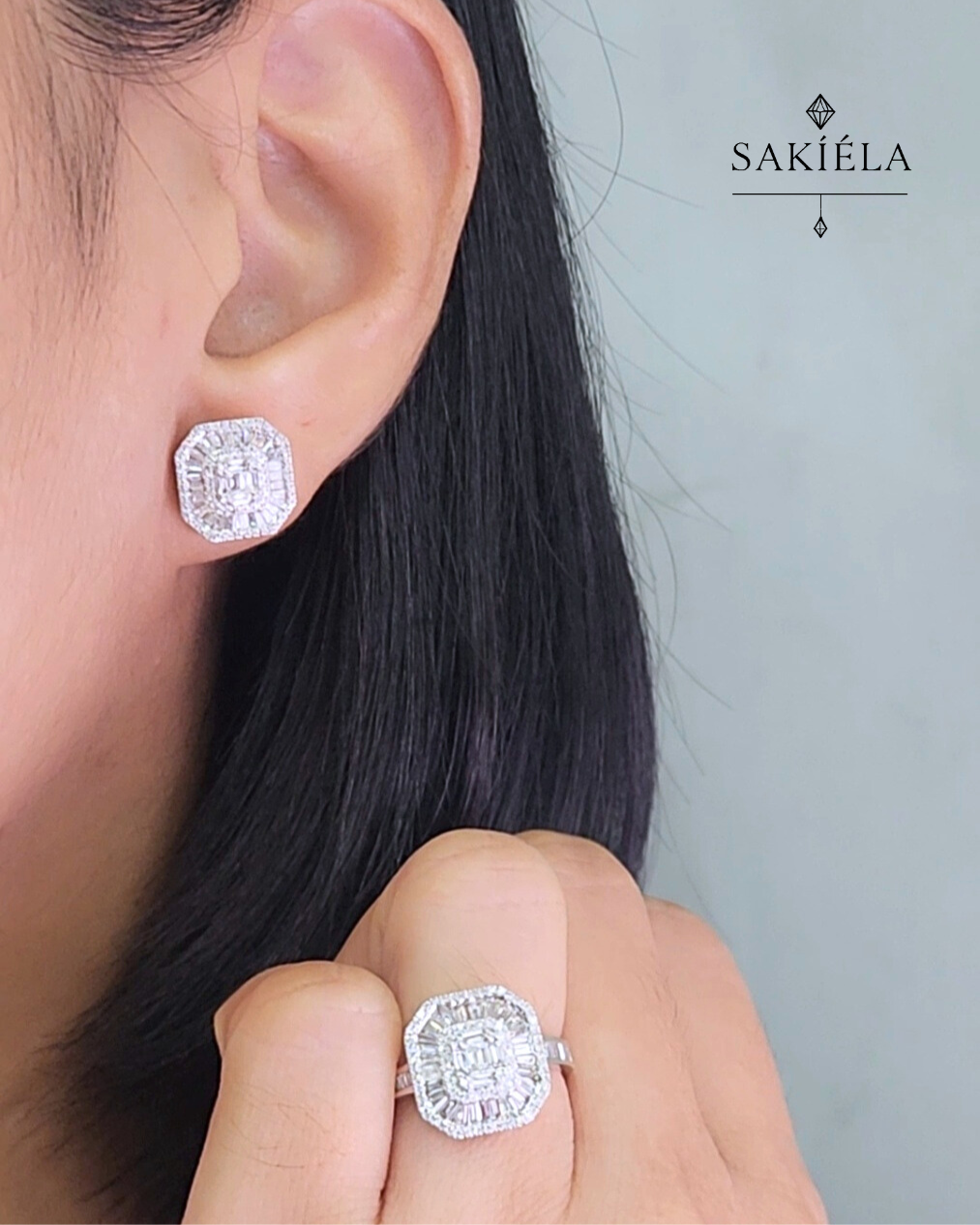 Diamond Ring & Earrings Set 85