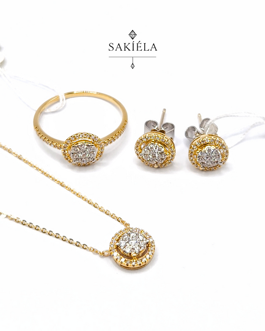 Circle Diamond Set (Yellow Gold) - 0.55cts