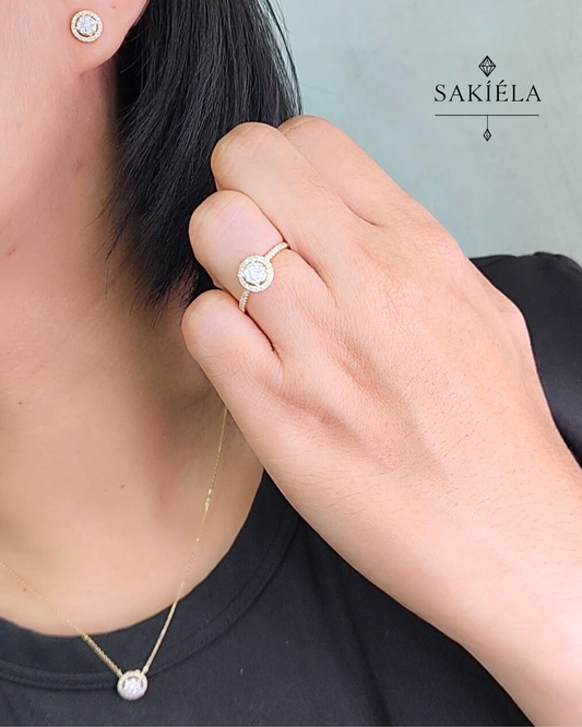 Circle Diamond Set (Yellow Gold) - 0.55cts