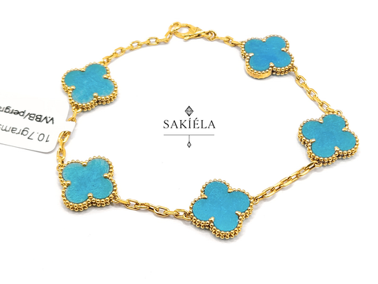 Van Cleef & Arpels' Alhambra 5 Motif Bracelet (Agate)