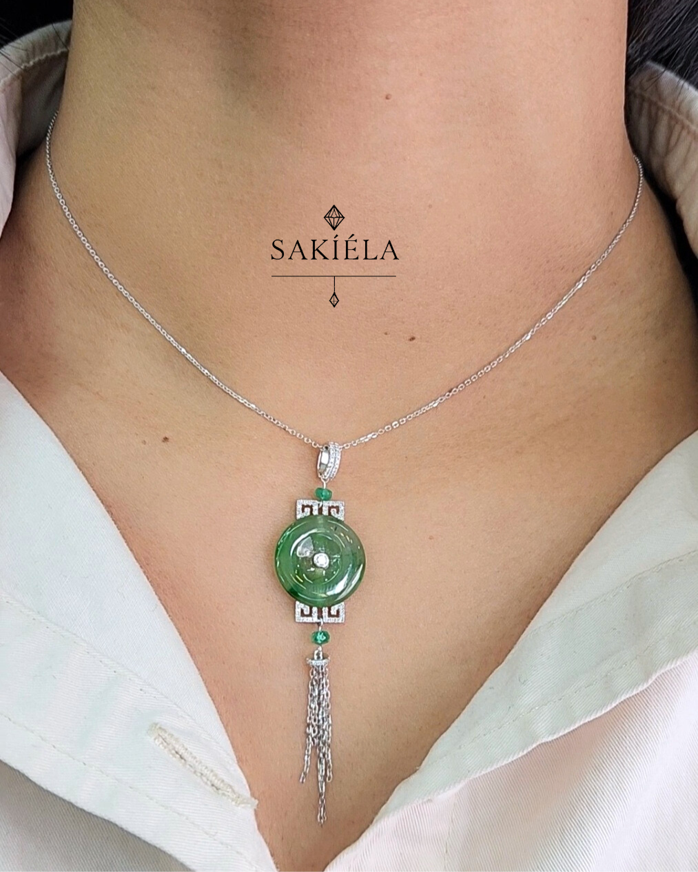 Colored Pendant Necklace - 0.11cts