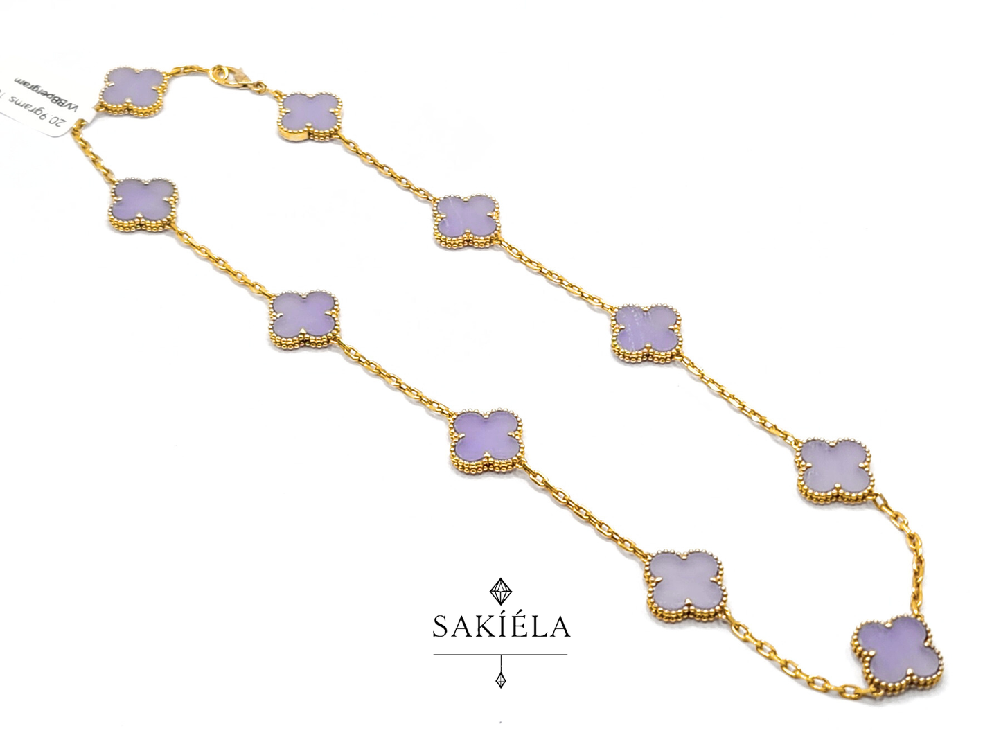 Van Cleef & Arpels' Alhambra 10 Motif Necklace (Chalcedony)