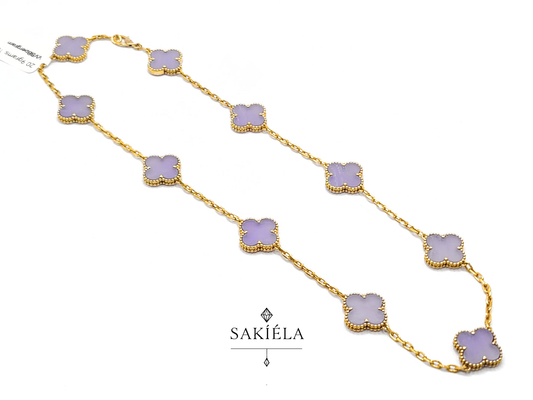 Van Cleef & Arpels' Alhambra 10 Motif Necklace (Chalcedony)