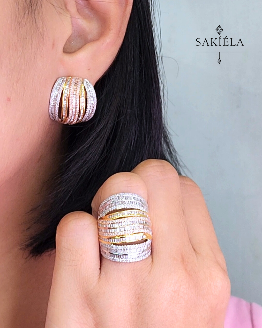 Diamond Ring & Earrings Set 69