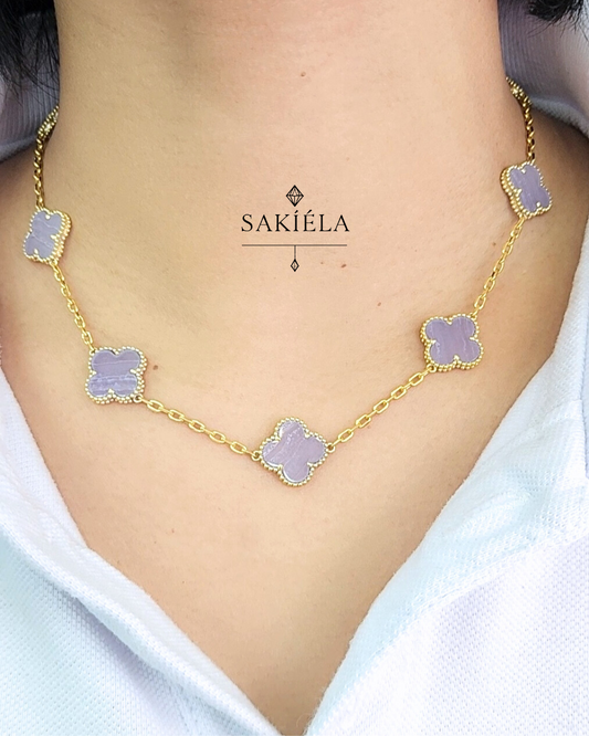 Van Cleef & Arpels' Alhambra 10 Motif Necklace (Chalcedony)