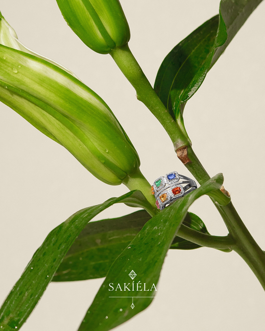 Rainbow Earrings & Ring Set