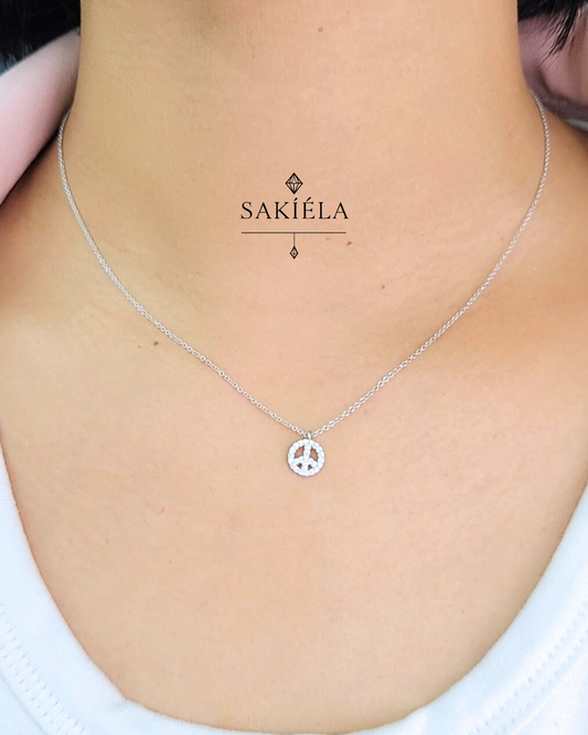 Peace Pendant Necklace - 0.30cts