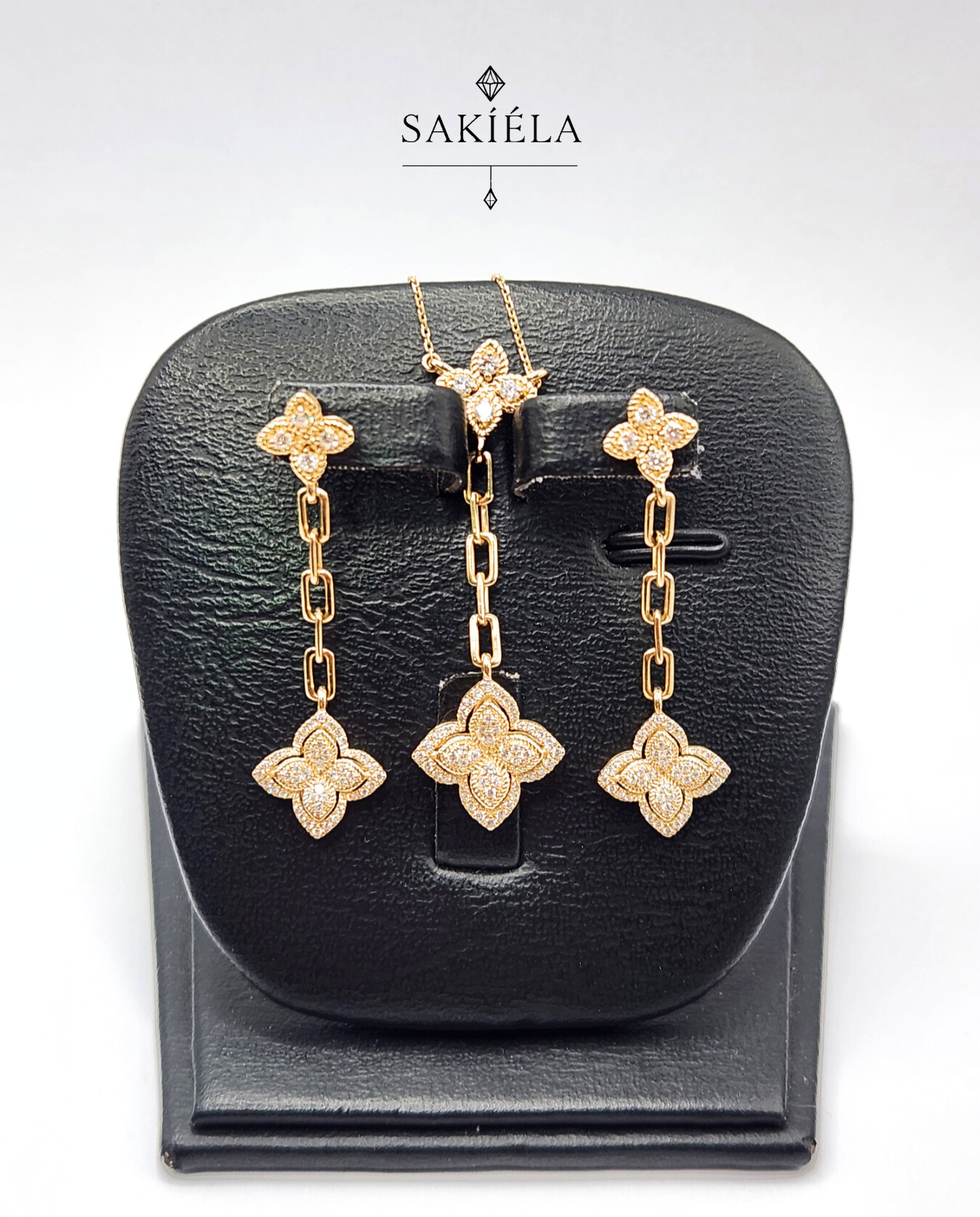 Diamond Necklace & Earrings Set 1