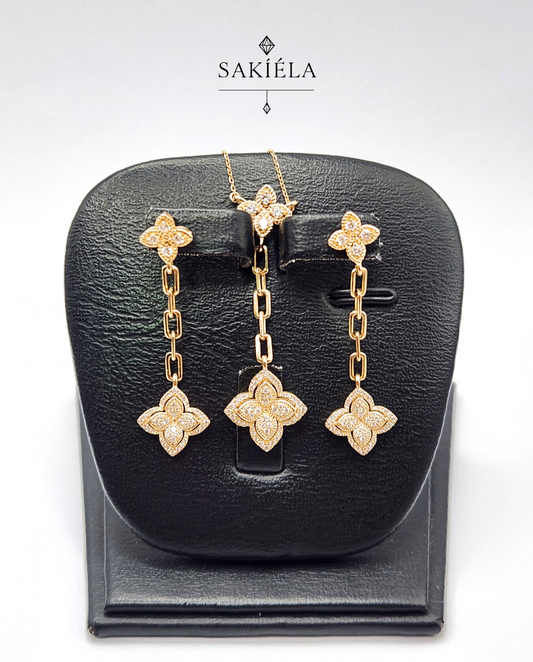 Diamond Necklace & Earrings Set 1