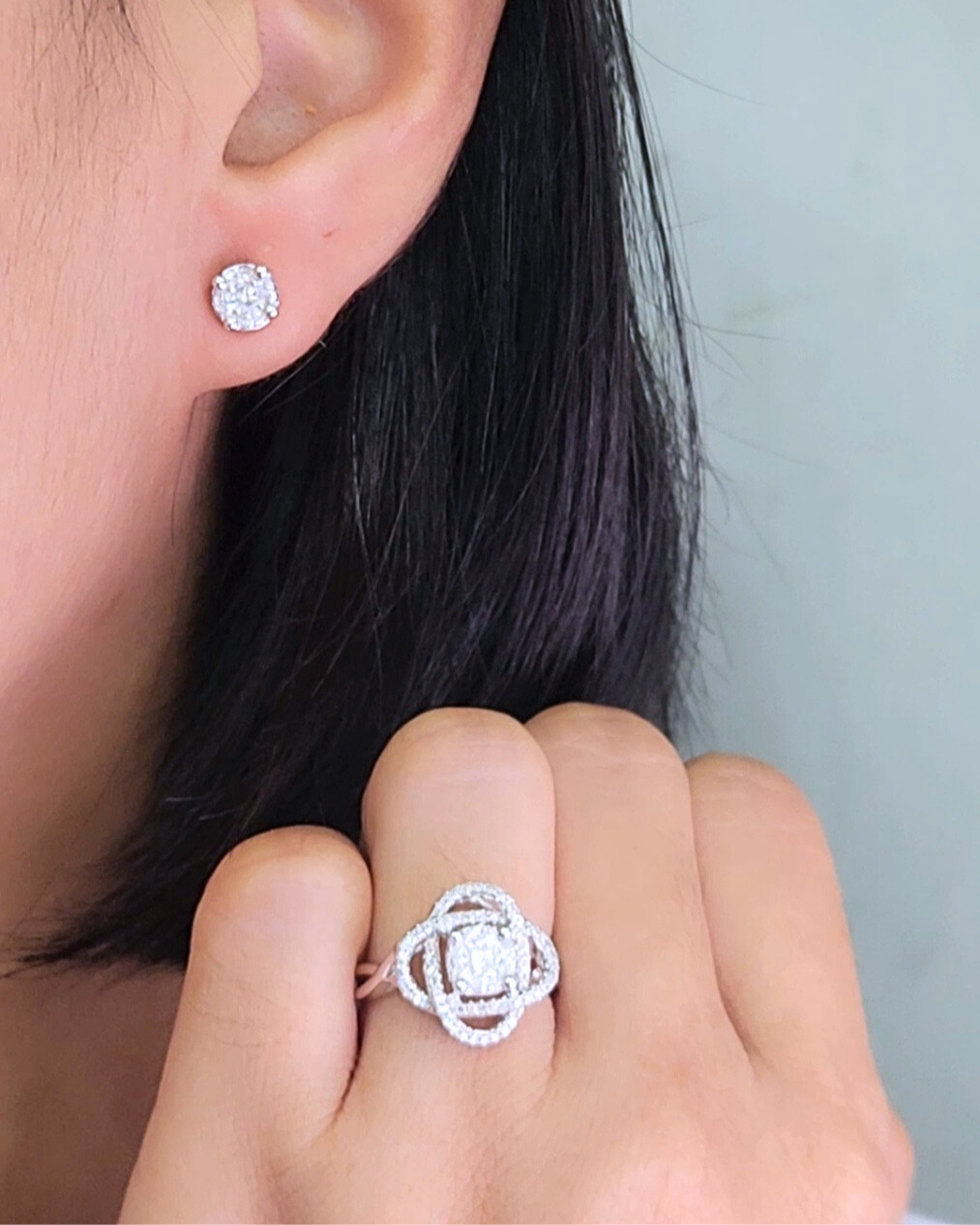 Diamond Ring & Earrings Set 71