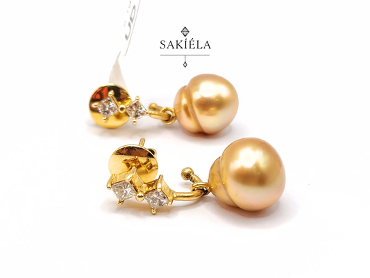 Pearl Drop Earrings - 0.70cts