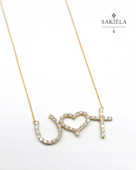 Tri-Symbol Pendant Necklace (Yellow Gold)