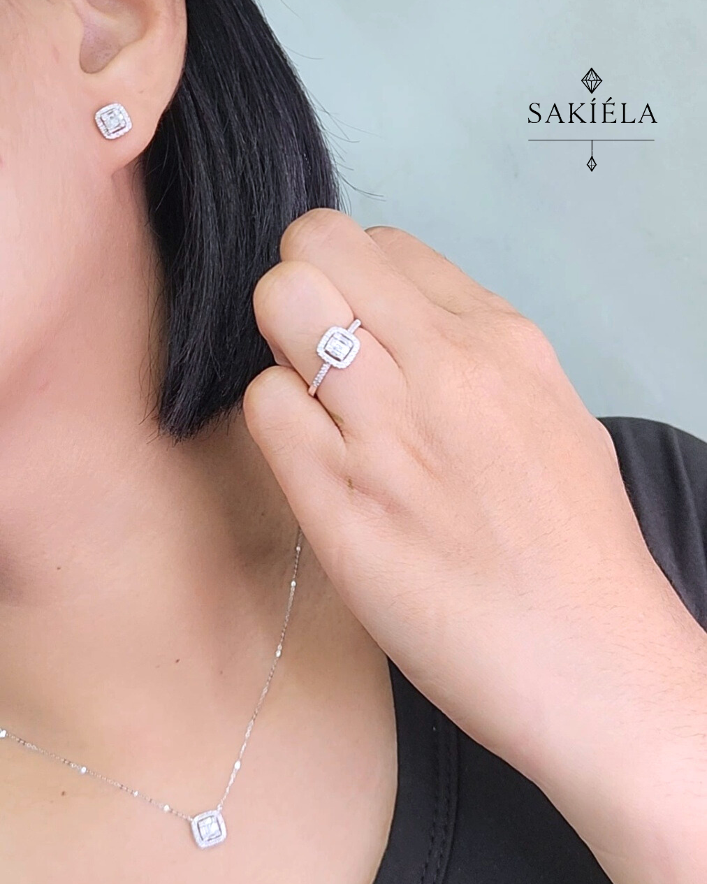 Square Diamond Set (White Gold)