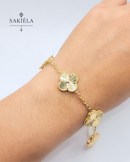 Van Cleef & Arpels' Alhambra 5 Motif Guilloché Bracelet