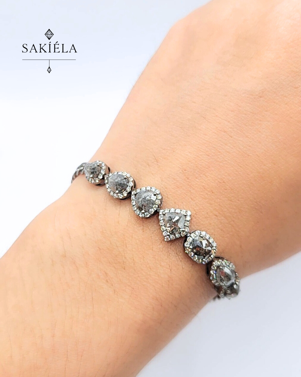 Black Diamond Bracelet - 6.160cts