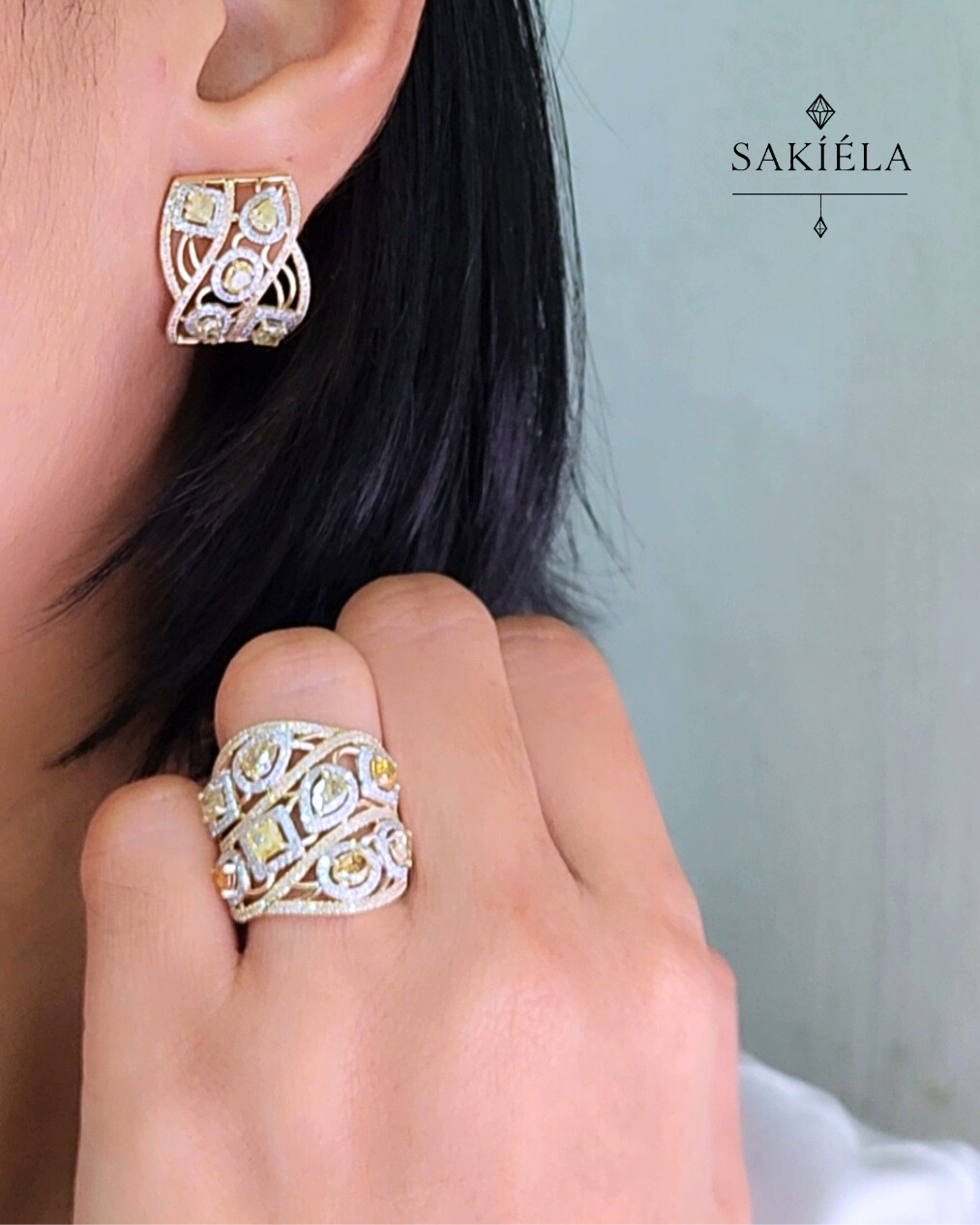 Diamond Ring & Earrings Set 21