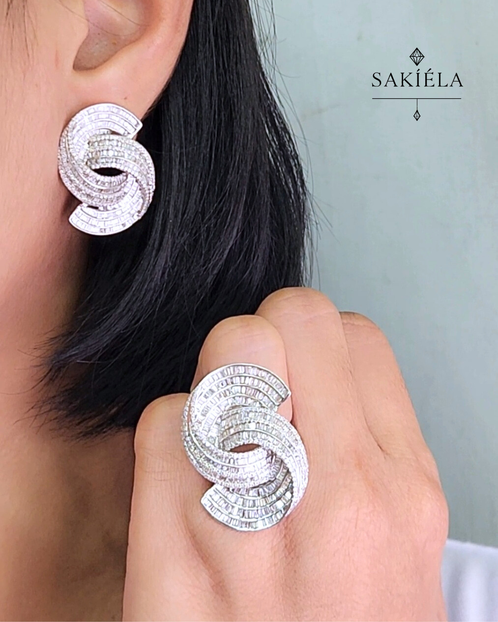 Diamond Ring & Earrings Set 74