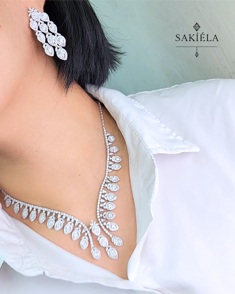 Diamond Necklace & Earrings Set 2