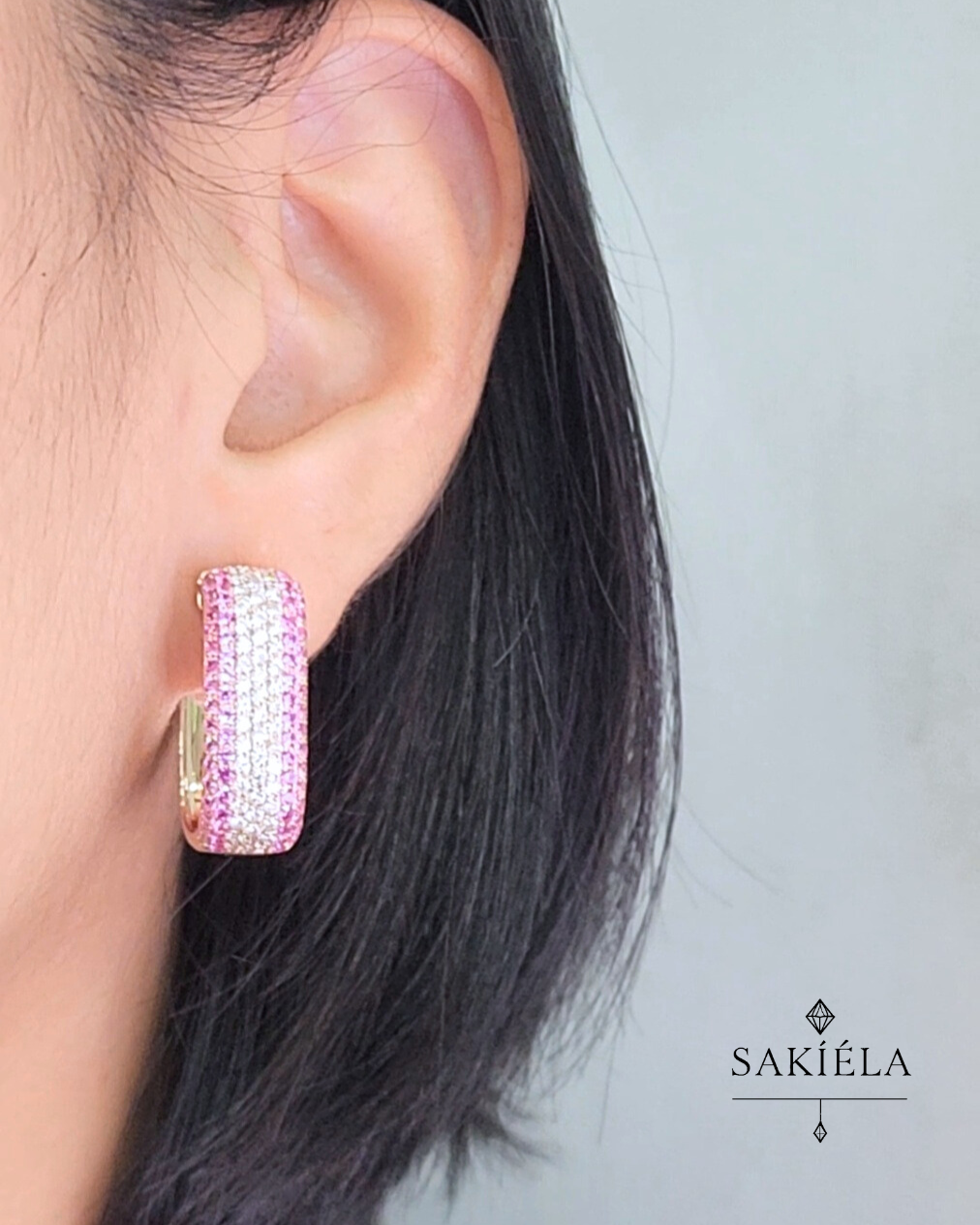 Diamond & Pink Earrings