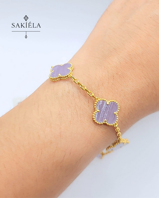 Van Cleef & Arpels' Alhambra 5 Motif Bracelet (Chalcedony)