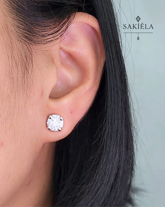 3-Way Stud Earrings - 1.126cts