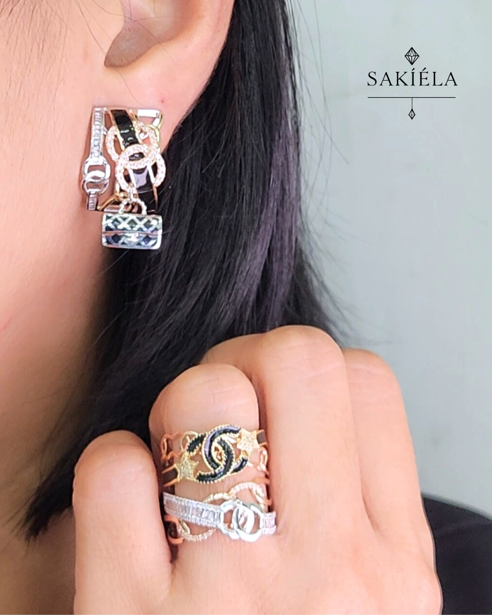 Diamond Ring & Earrings Set 91
