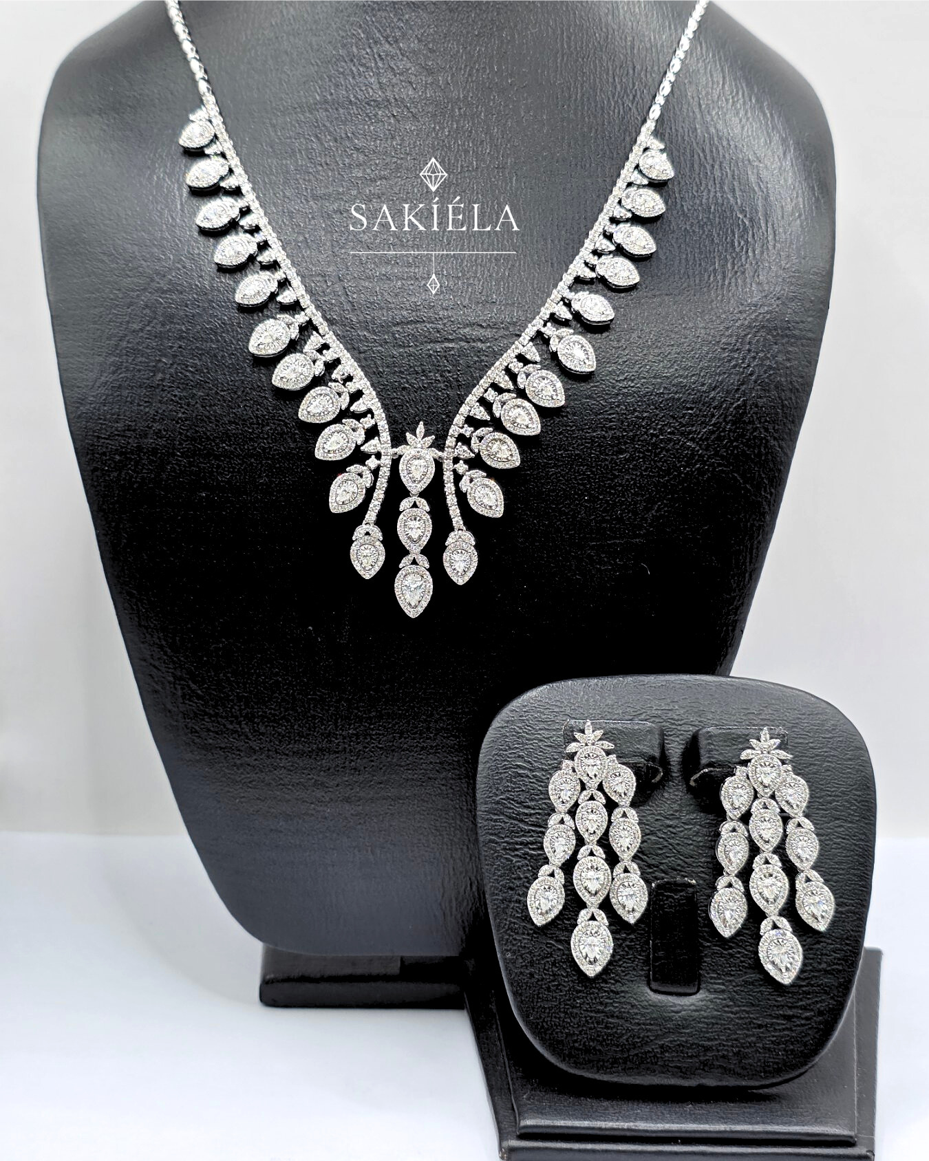 Diamond Necklace & Earrings Set 2