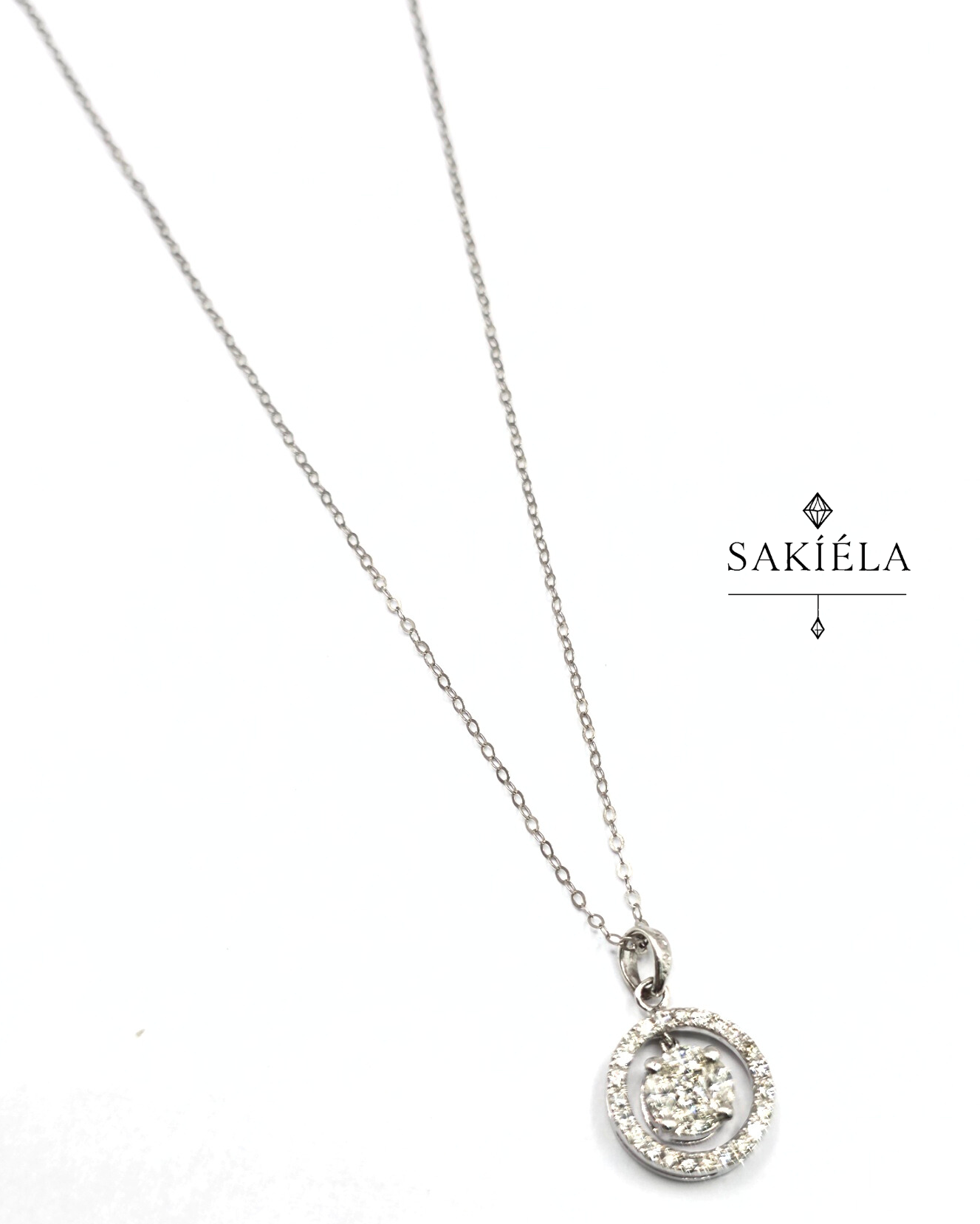 Halo Pendant Necklace - 0.90cts
