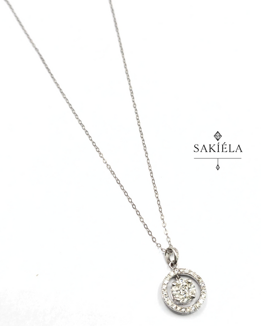 Halo Pendant Necklace - 0.90cts
