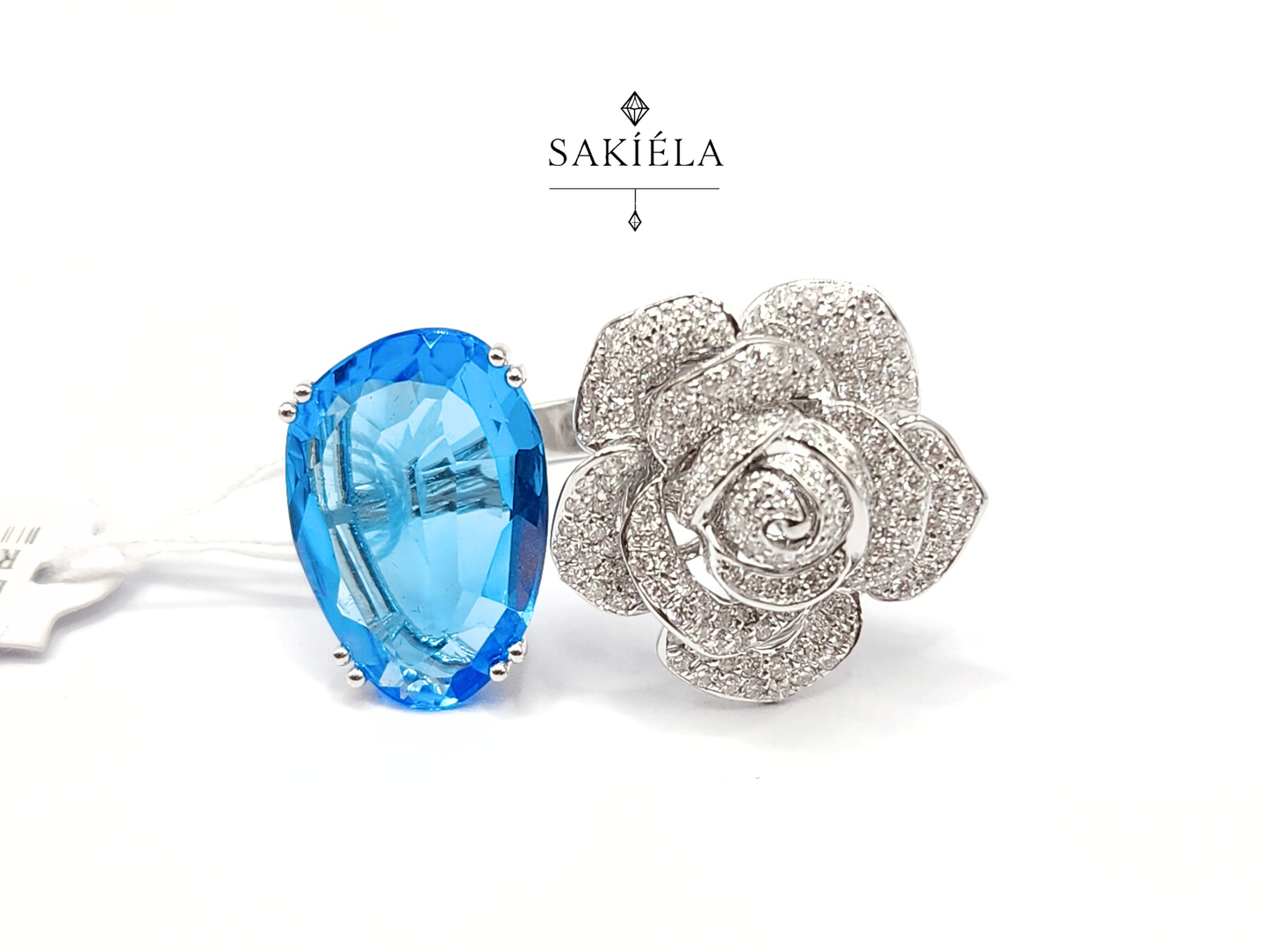 Rose & Blue Gem Ring - 1.311cts