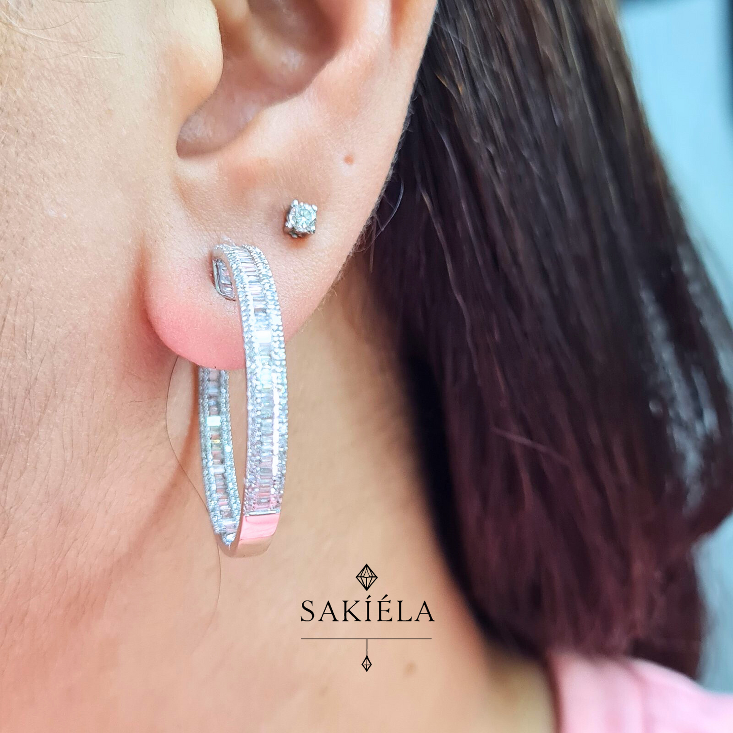 Diamond Hoop Earrings