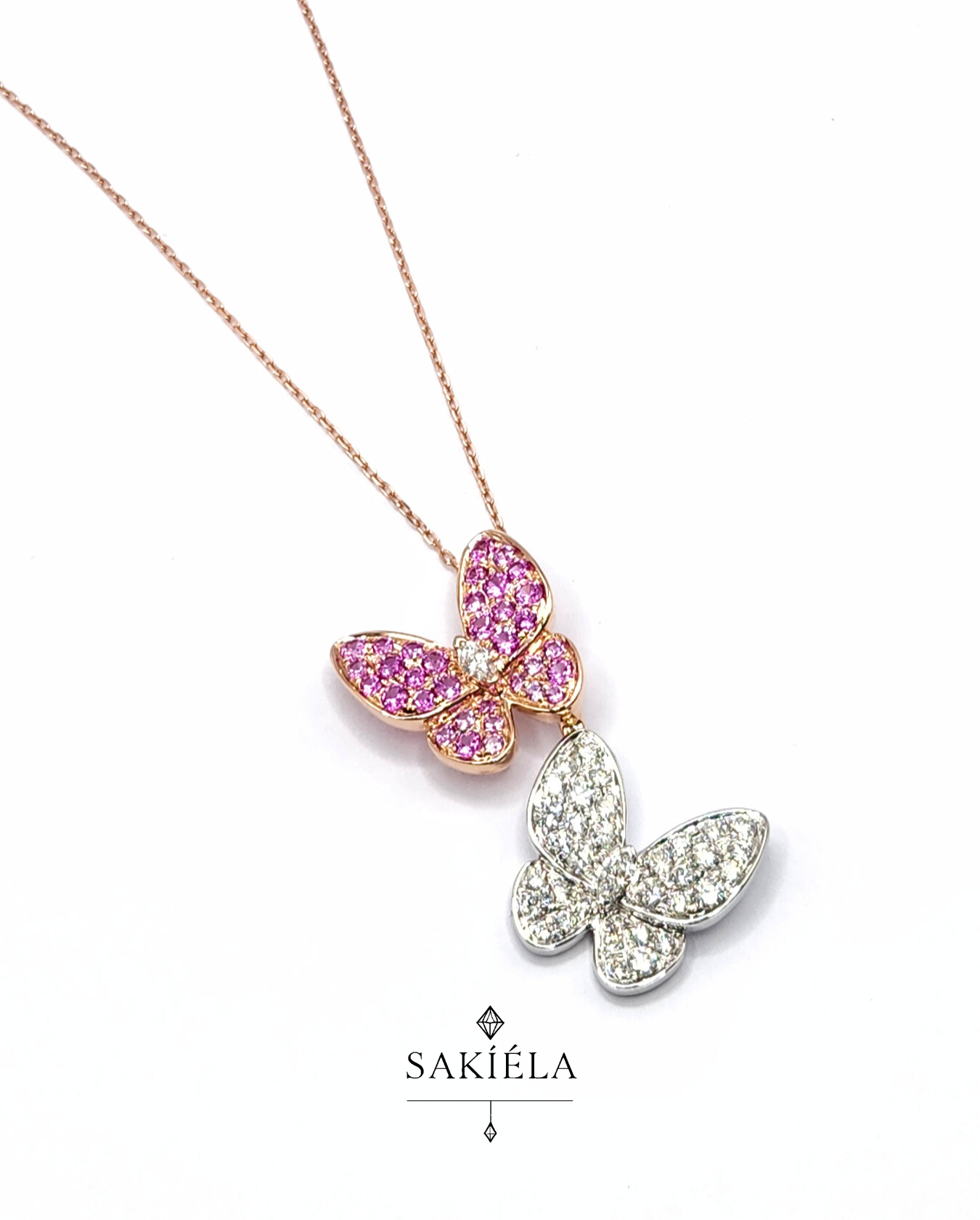 Butterfly Pendant Necklace - 1.23cts