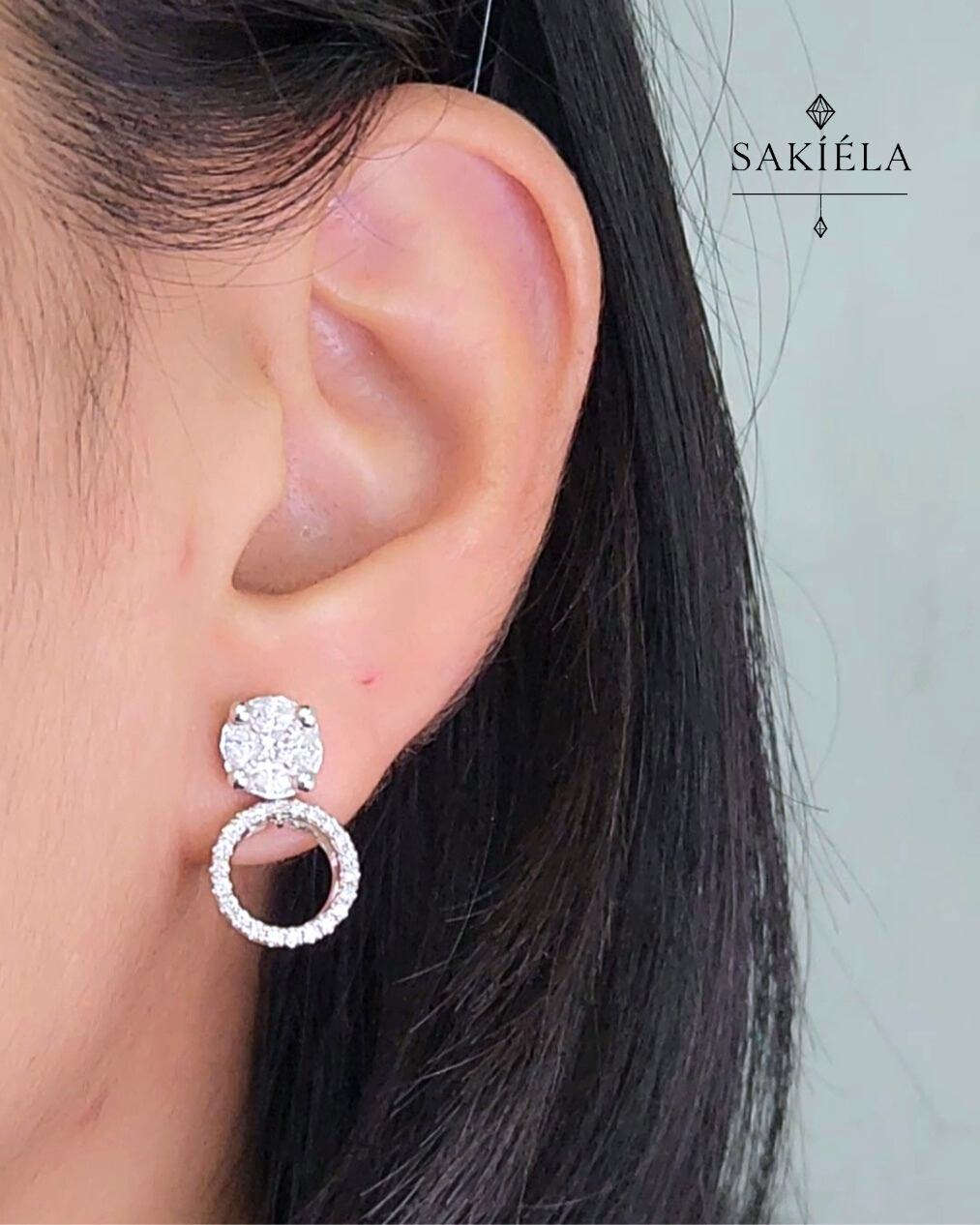 3-Way Stud Earrings - 1.126cts