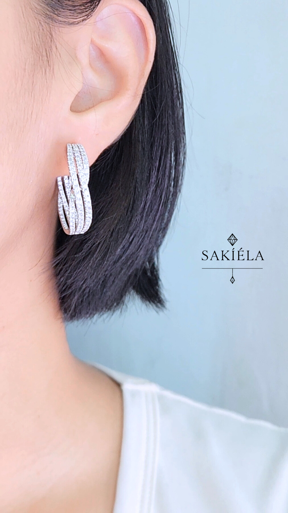 Diamond Loop Earrings