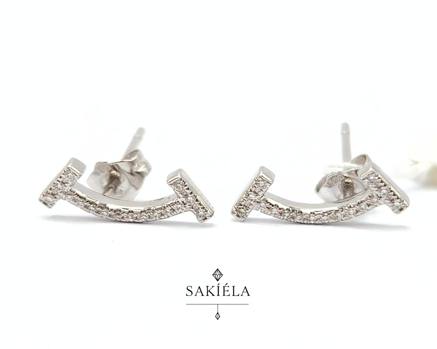 Tiffany & Co. T-Smile Earrings (White Gold)