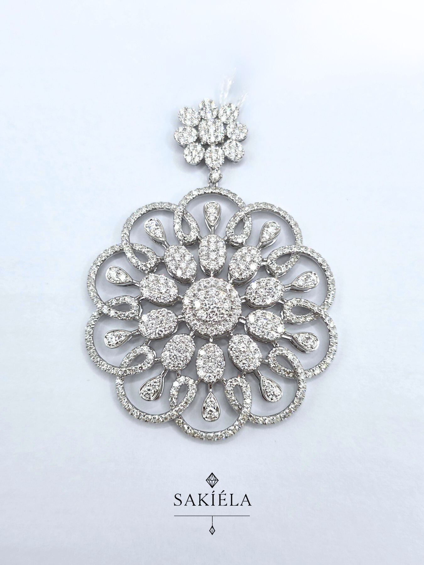 Diamond Flower Pendant