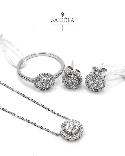 Circle Diamond Set (White Gold) - 0.55cts