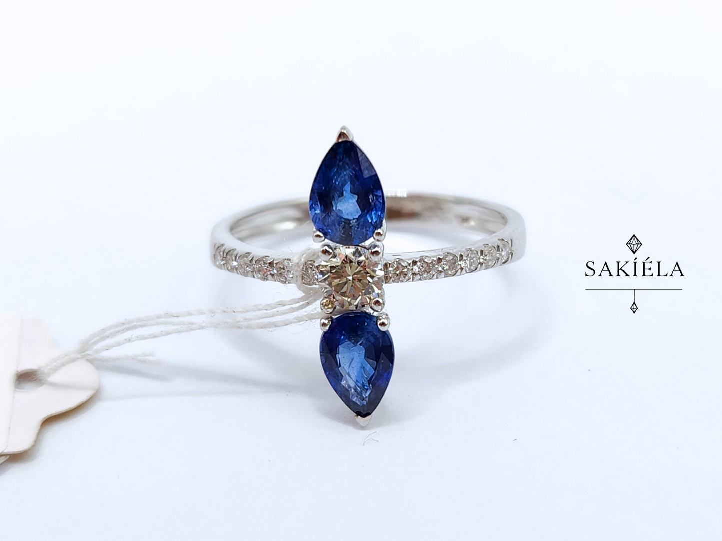 Diamond Double Sapphire Ring