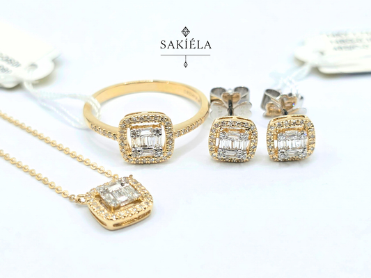 Square Diamond Set (Yellow Gold)
