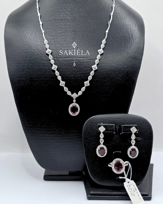 Diamond & Red Gemstone Set 1