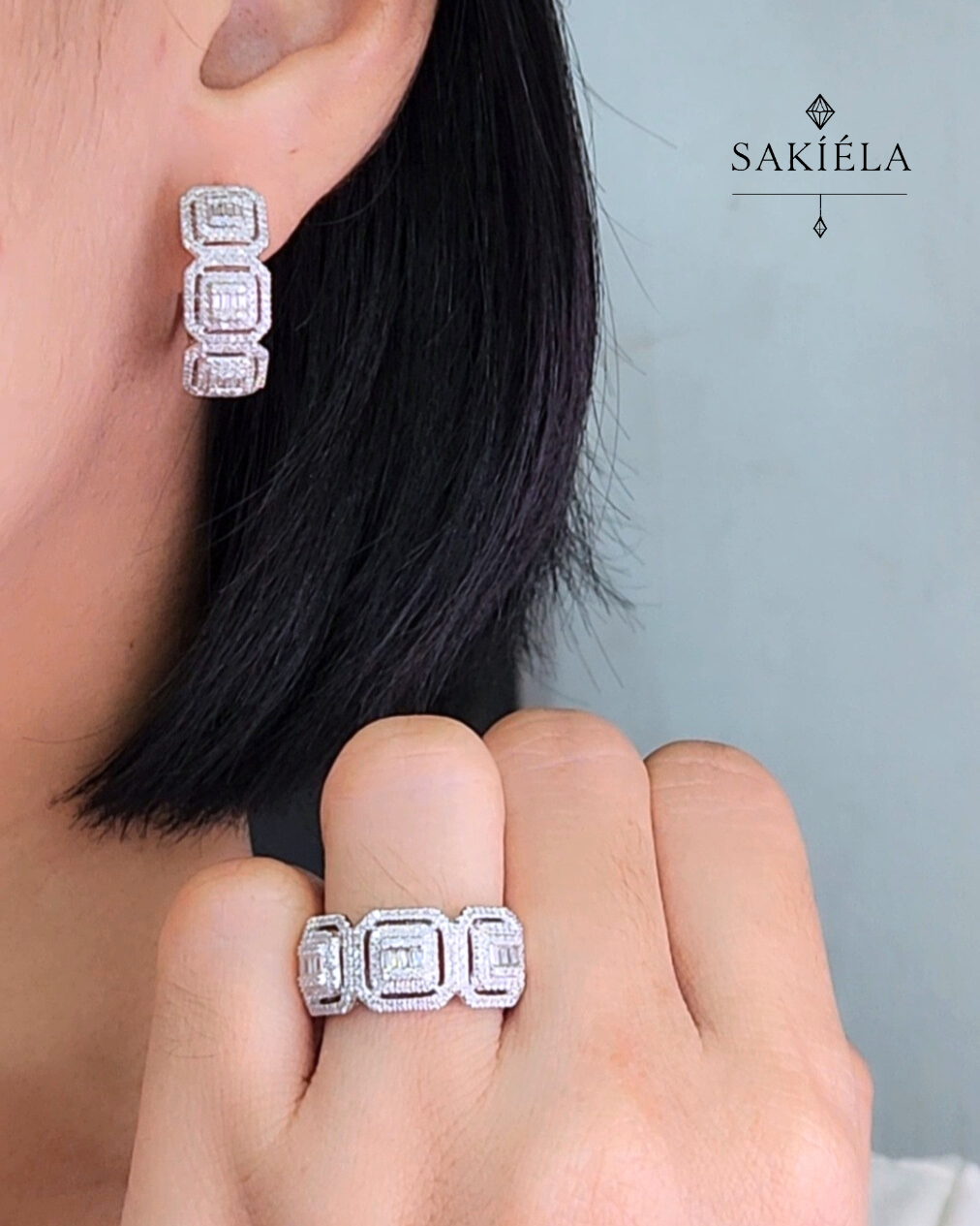 Diamond Ring & Earrings Set 27