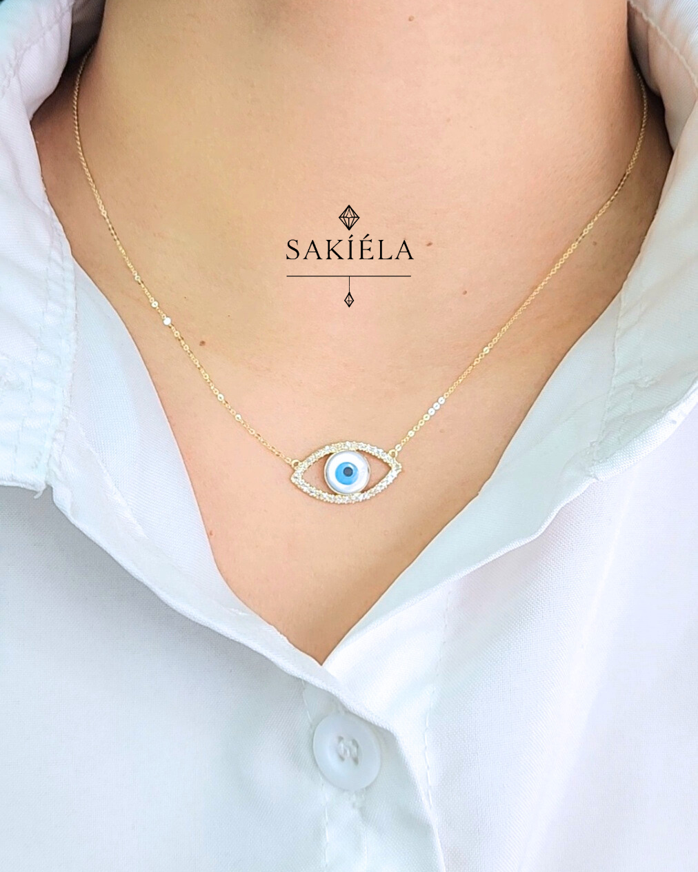 Evil Eye Necklace - 0.215cts