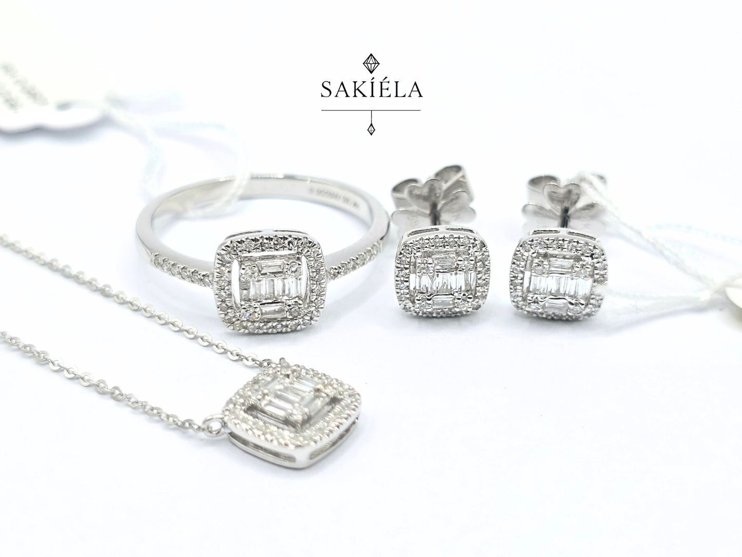 Square Diamond Set (White Gold)