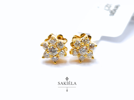 Flower Stud Earrings - 0.47cts
