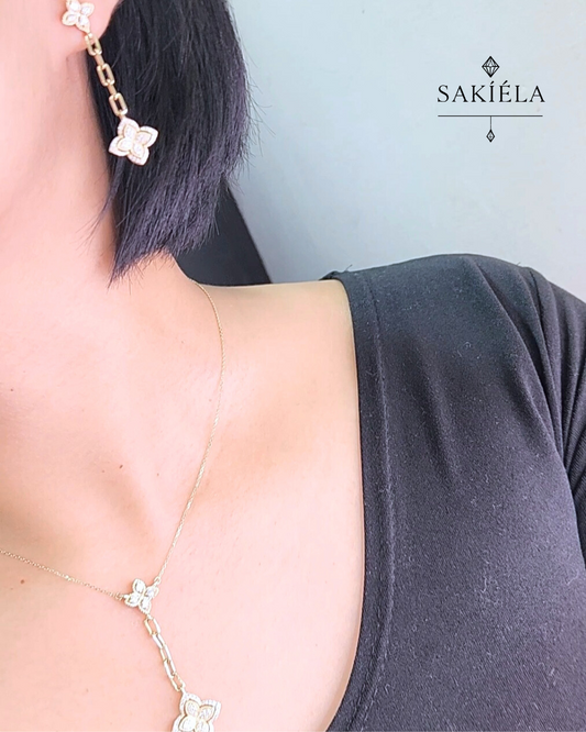 Diamond Necklace & Earrings Set 1