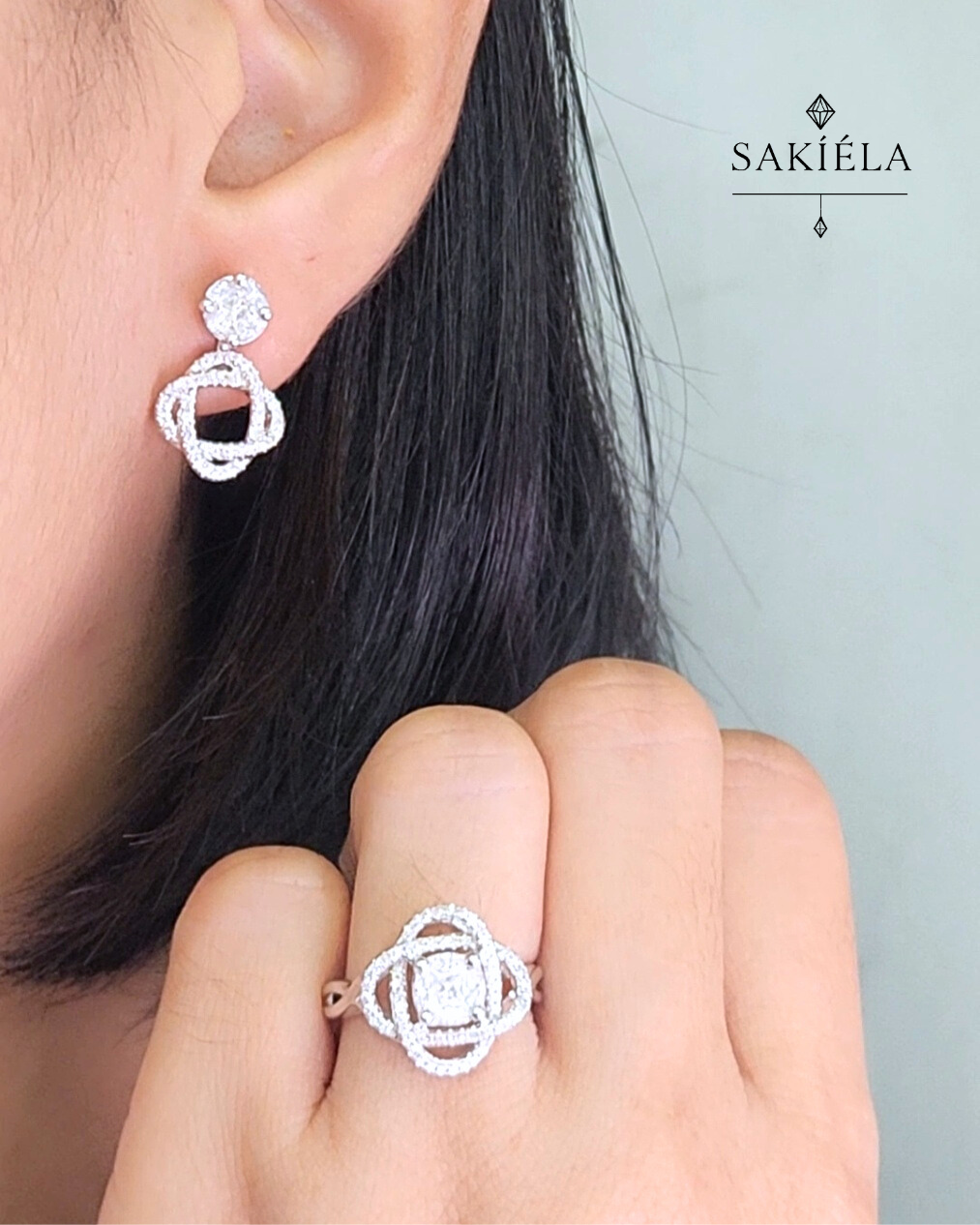 Diamond Ring & Earrings Set 71